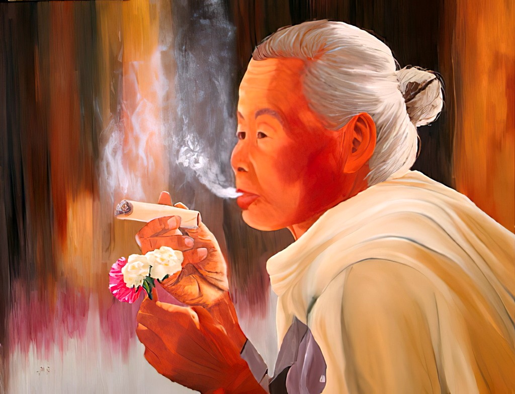 2003 11-Nenek.jpg - Année 2003 - 65 x 50 cm  Huile au pinceau sur toile