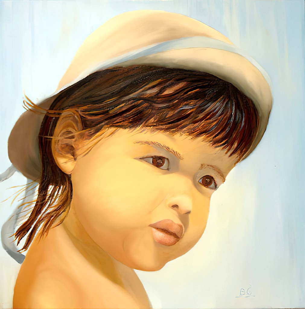 2004 07-Aurore.jpg - Année 2004 - 40 x 40 cm  Huile au pinceau et au couteau sur toile