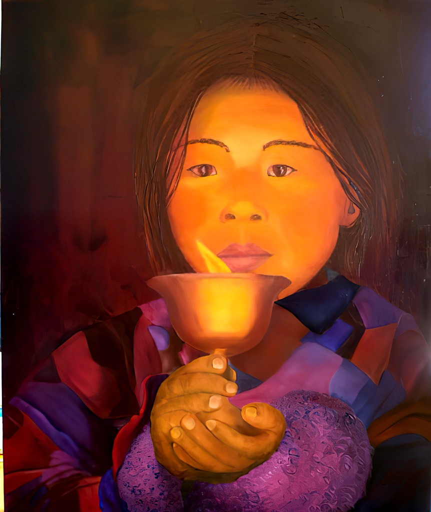 2004 12-Hasina.jpg - Année 2004 - 65 x 54 cm  Huile au pinceau sur toile