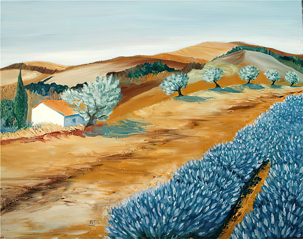 2001 06-Autour de Nyons.jpg - Année 2001  Huile au pinceau sur toile