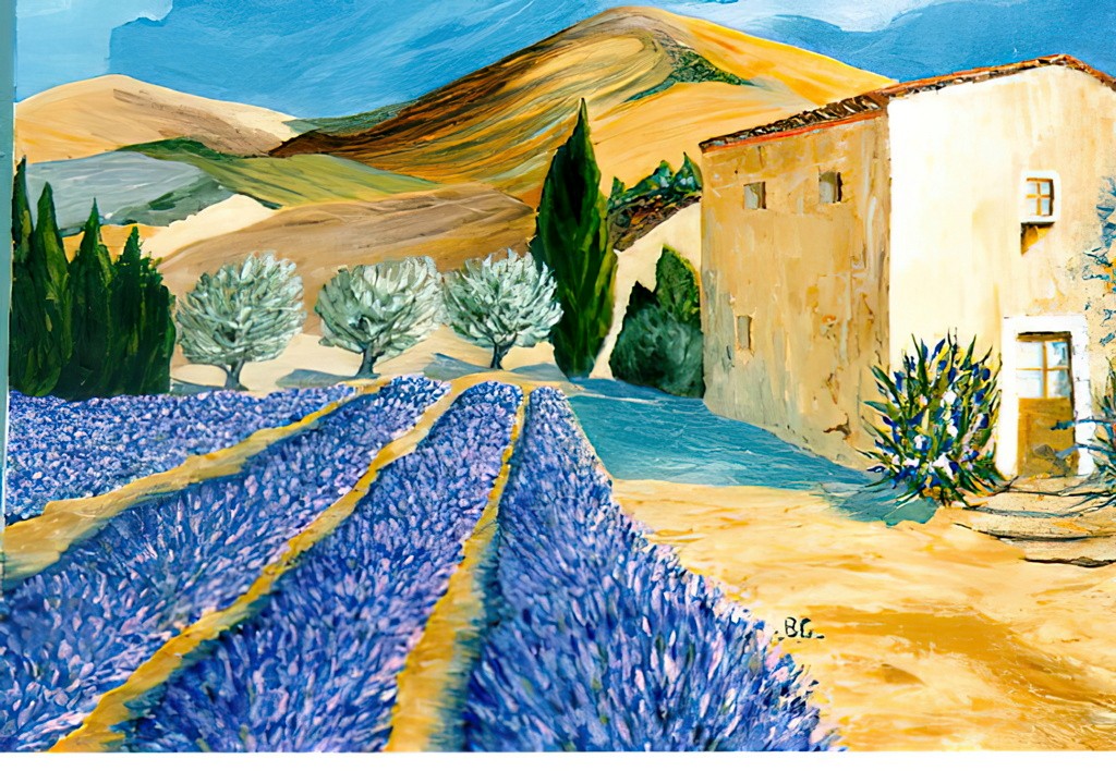 2001 06-Vieux mas.jpg - Année 2001  Huile au pinceau sur toile