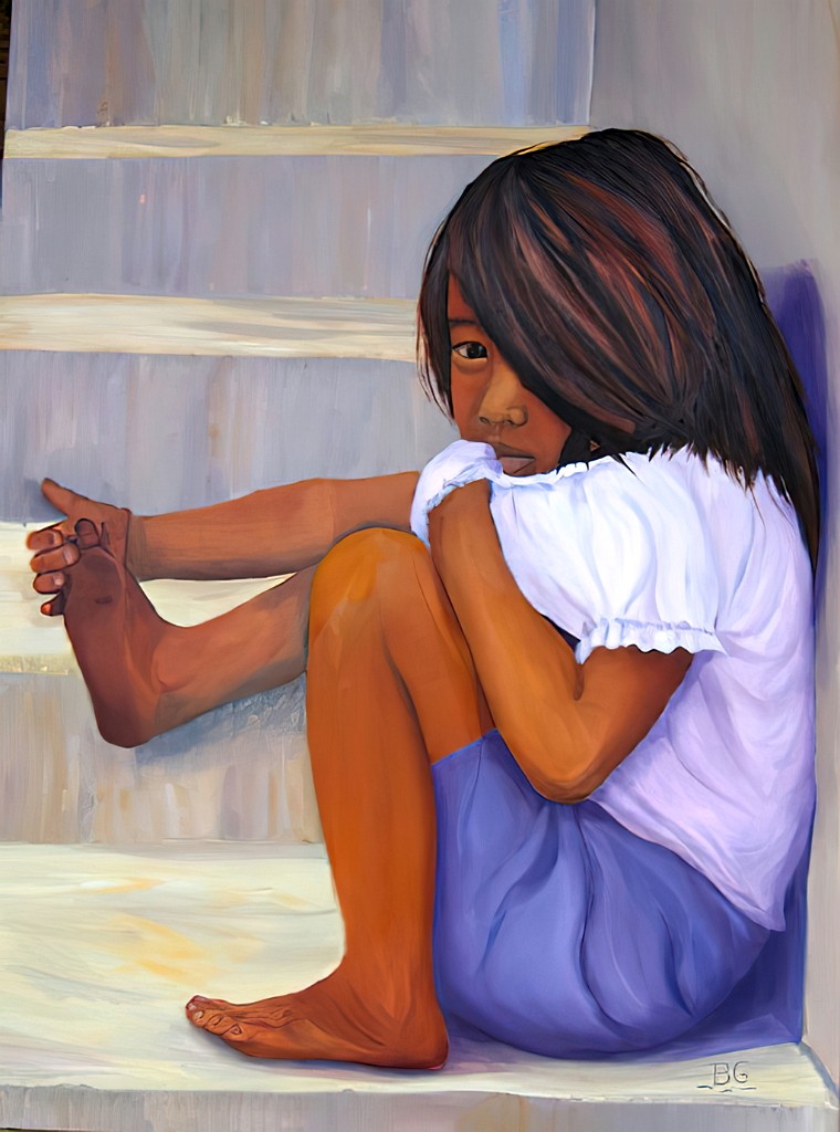 2006 06-Sharmeeli.jpg - Année 2006 - 63 x 53 cm  Huile au pinceau sur toile