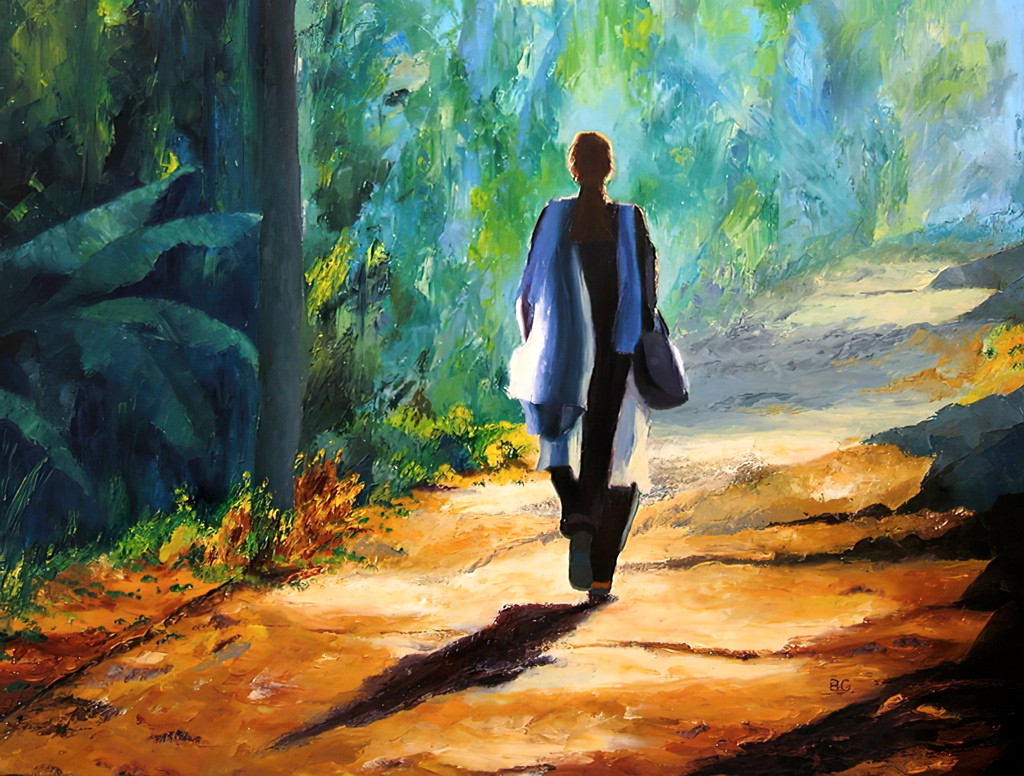 2011 01-Jalan.jpg - Année 2011 - 65 x 54 cm  Huile au pinceau et au couteau sur toile