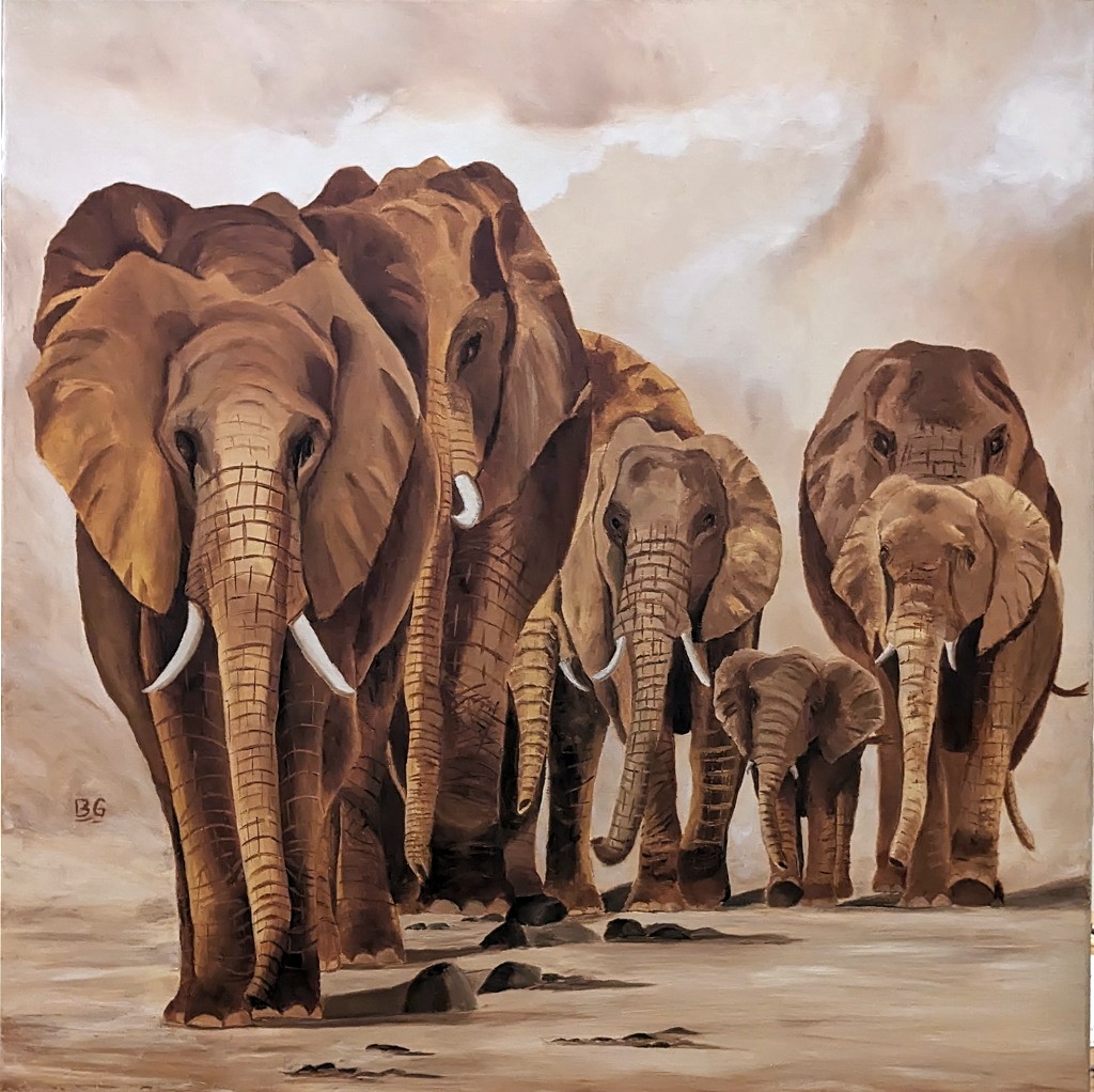 2023 11-Omby.jpg - Année 2023 - 80 X 80 cmHuile au pinceau et au couteau sur toile